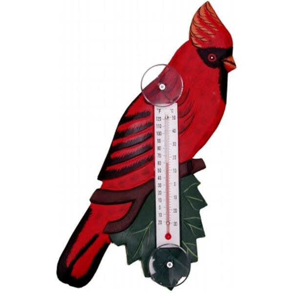 Songbird Essentials Cardinal on Branch Small Window Thermometer SE2170701